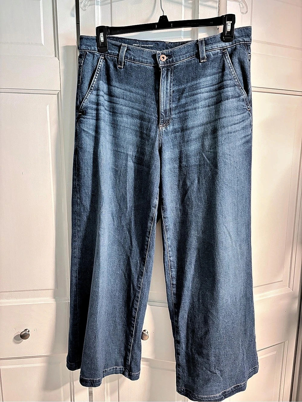 AG Stella Low Slung Palazzo Wide Leg Jeans in Blue Waist 31